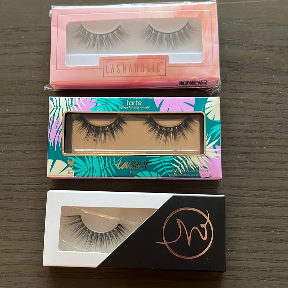 Tarte False Lashes, Lashaholic false lashes, Mi Beauti false lashes. Never used.